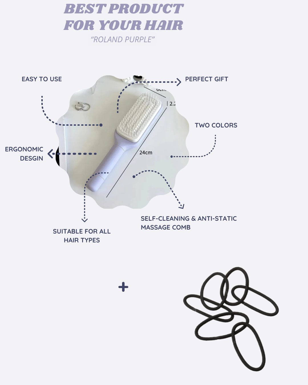 4-in-1 Self-Cleaning Anti-Static Hair Brush with Massage and Lifting Function