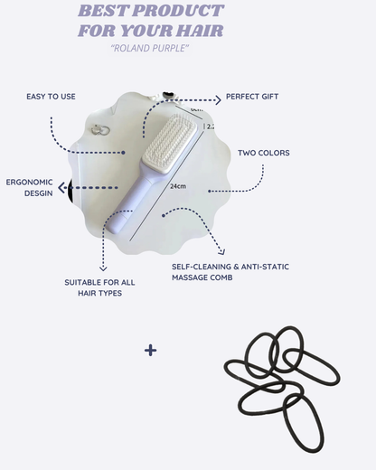 4-in-1 Self-Cleaning Anti-Static Hair Brush with Massage and Lifting Function