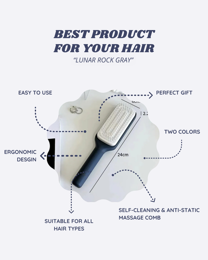 4-in-1 Self-Cleaning Anti-Static Hair Brush with Massage and Lifting Function