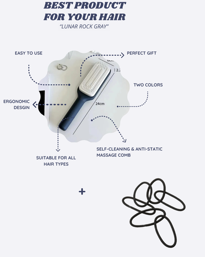 4-in-1 Self-Cleaning Anti-Static Hair Brush with Massage and Lifting Function