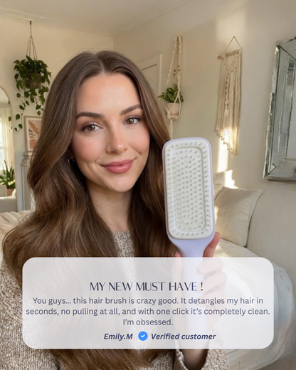 4-in-1 Self-Cleaning Anti-Static Hair Brush with Massage and Lifting Function